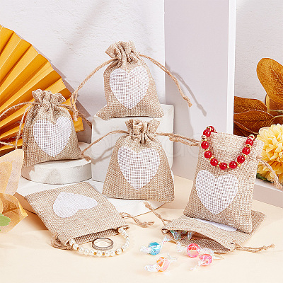 Jute Cloth Storage Bags LS-ABAG-WH0031-30-1