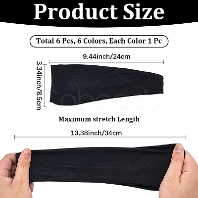 6Pcs 6 Colors Cloth Wide Headband for Sports AJEW-CN0005-07A-1