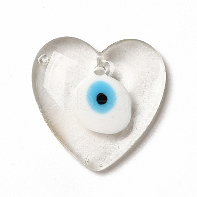 Handmade Evil Eye Lampwork Pendants LAMP-O018-01G-1