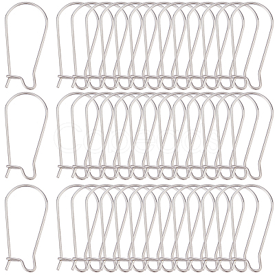 120Pcs 304 Stainless Steel Hoop Earrings Findings Kidney Ear Wires STAS-SP0001-32B-P-1