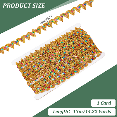 13M Polyester Braided Lace Ribbon OCOR-WH0070-108C-1