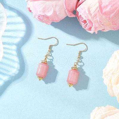 Natural Rhodochrosite Dangle Earrings EJEW-JE06631-01-1