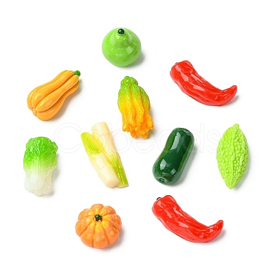9Pcs 9 Styles Opaque Resin Cabochons RESI-CJC0012-44-1