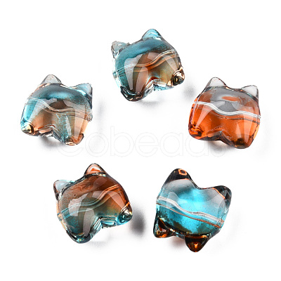 Transparent Spray Painted Glass Beads GLAA-N035-034-G02-1