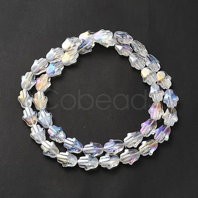 Transparent Electroplate Glass Beads Strands EGLA-F159-AB02-1