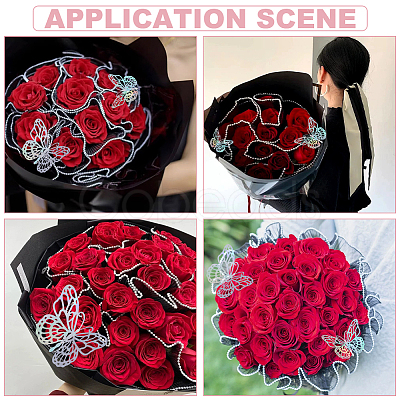 Pleated Polyester Mesh Gift Wrapping Bouquet Packaging for Valentine's Day DIY-UN0006-65A-1