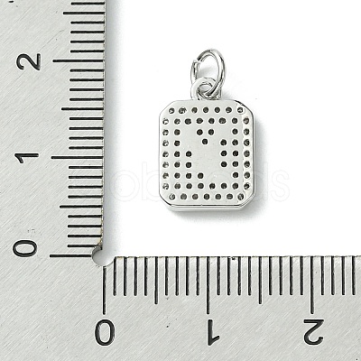 Rack Plating Brass Micro Pave Clear Cubic Zirconia Charms KK-G501-01Y-P-1