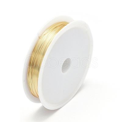 Eco-Friendly Round Copper Jewelry Wire X-CWIR-P001-01-0.4mm-1