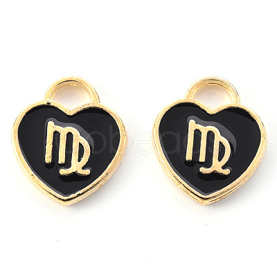 Light Gold Plated Alloy Enamel Pendants ENAM-R136-30-21-1