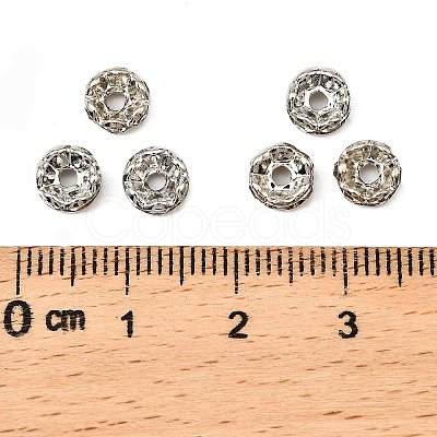 Brass Rhinestone Spacer Beads RB-A014-L6mm-01P-1