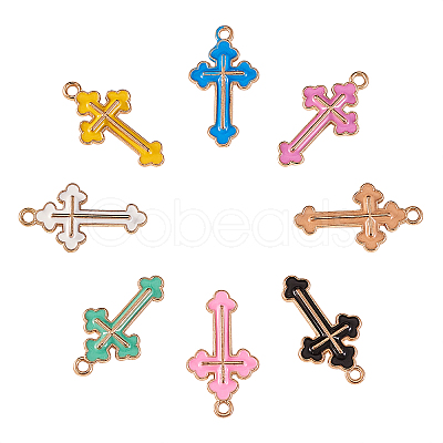 120Pcs 8 Colors Alloy Enamel Pendants ENAM-CJ0001-84-1