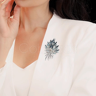Flower Alloy Rhinestone Brooches for Backpack Clothes PW-WGB7B94-01-1