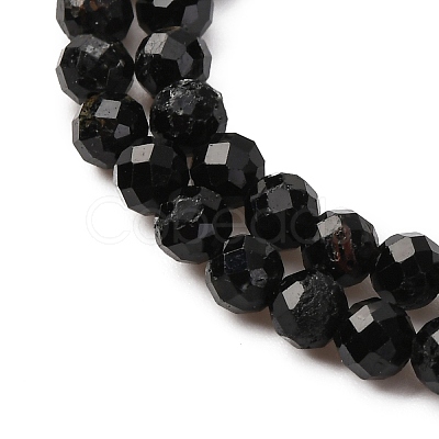 Natural Black Tourmaline Beads Strands X-G-D320-A04-4mm-1