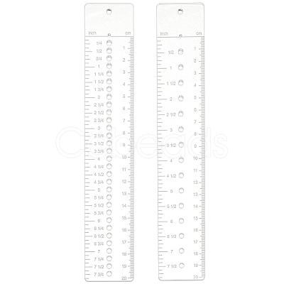2Pcs 2 Styles Acrylic Rulers AJEW-WH0270-327-1