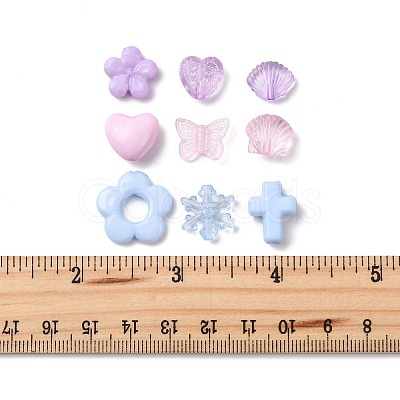 450Pcs 3 Colors Transparent & Opaque Acrylic Beads TACR-FS0001-68-1