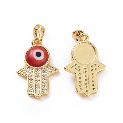 Brass Micro Pave Cubic Zirconia Pendants ZIRC-F136-02G-1