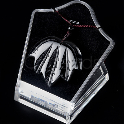 Natural Dyed & Heated Black Agate Pendants Necklaces PW-WG25252-07-1