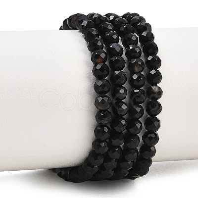 Natural Dyed & Heated Black Onyx Beads Strands LS-G-A129-3mm-25-1