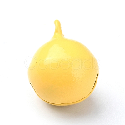 Baking Paint Brass Bell Pendants KK-WH0044-35B-1