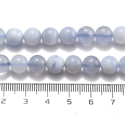 Natural Blue Lace Agate Beads Strands G-F222-30-8mm-02-1