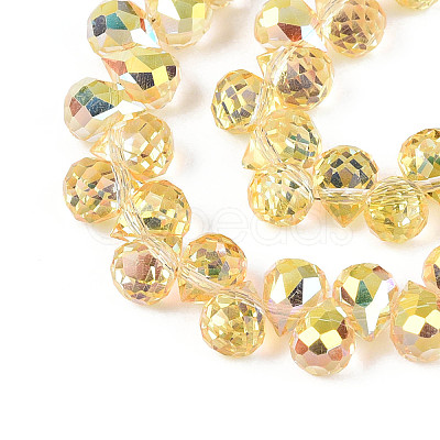 Transparent Electroplate Glass Beads Strands EGLA-F152A-FR01-01-1