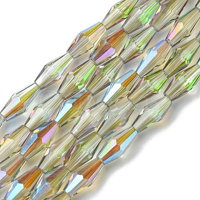 Transparent Electroplate Glass Beads Strands GLAA-K064-05A-HR02-1