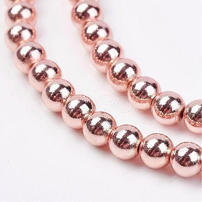 Non-magnetic Synthetic Hematite Bead Strands G-P262-20-4mm-RRG-1