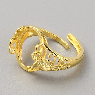 Adjustable Brass Ring Components KK-WH0079-41G-1