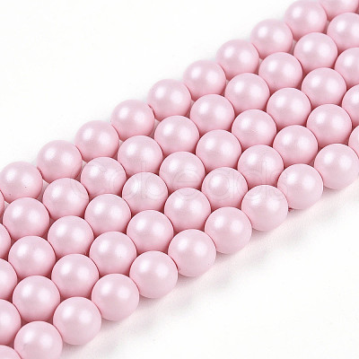 Baking Paint Pearlized Glass Pearl Bead Strands HY-N002-5mm-B04-1