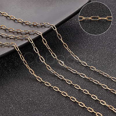 10M PVD Vacuum Plating 304 Stainless Steel Paperclip Chains CHS-BBC0001-07-1