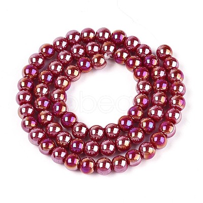 Electroplate Opaque Glass Beads Strands LS-GLAA-T032-P6mm-AB23-1
