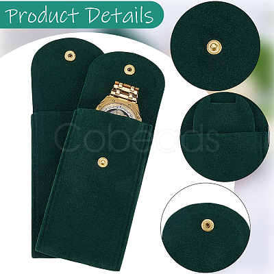Rectangle Velvet Watch Storage Bag AJEW-CN0008-18A-1
