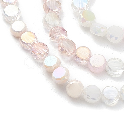 Gradient Color Electroplate Glass Bead Strands X1-GLAA-E042-03E-1