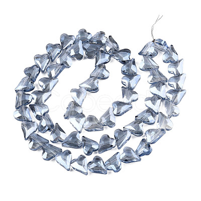 Electroplate Transparent Glass Beads Strands EGLA-N002-44-09-1