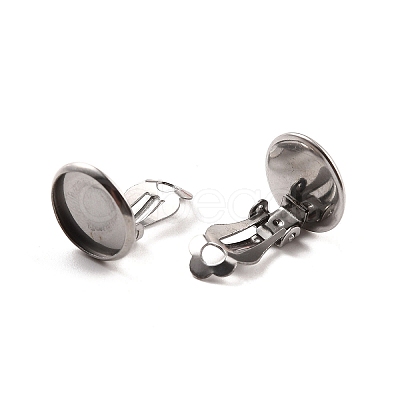 Non-Tarnish 316 Stainless Steel Clip-on Earring Findings X-STAS-I187-02C-P-1