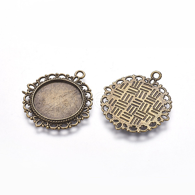 Zinc Alloy Pendant Settings for Cabochon & Rhinestone LS-PALLOY-A15290-AB-FF-1