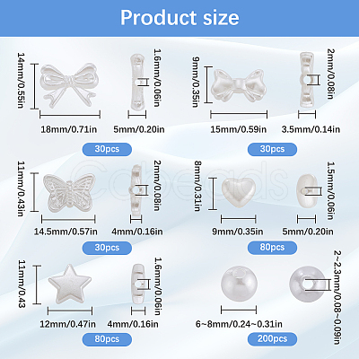 7 Styles ABS Plastic Imitation Pearl Beads KY-SC0002-17-1