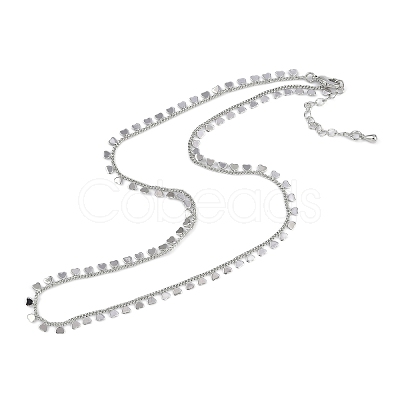 Rack Plating Brass Twisted Chain Heart Tassel Necklaces for Women NJEW-K382-15D-P-1