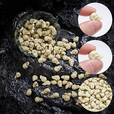 200Pcs Mini Resin Skull Display Decorations FIND-SP0005-58A-1