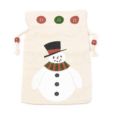 Christmas Theme Cotton Fabric Cloth Bag ABAG-H104-A02-1