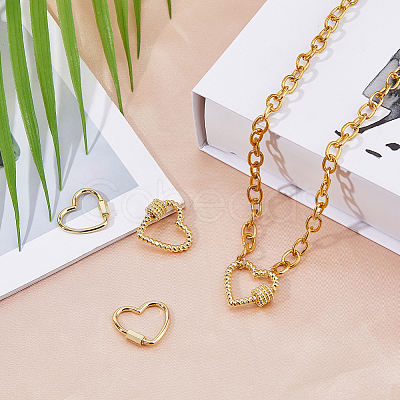 4Pcs Brass Screw Carabiner Lock Charms KK-HS0015-14-1