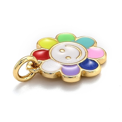 Brass Enamel Charms X-KK-O135-01B-1