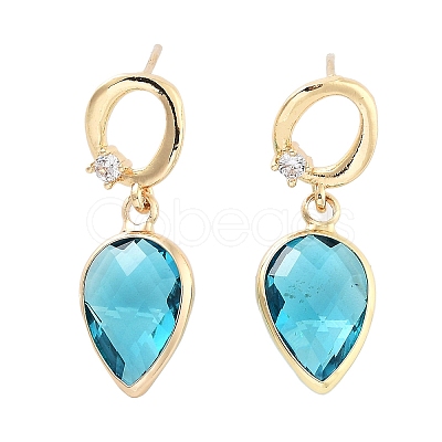 Brass Micro Pave Cubic Zirconia Stud Earrings EJEW-Q800-39KCG-1