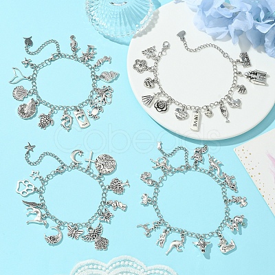 Tibetan Style Alloy Animal Charm Bracelets BJEW-FS00012-1