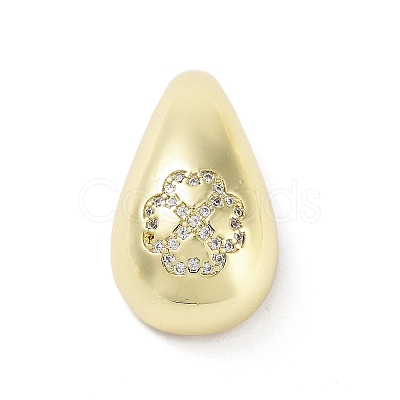 Rack Plating Brass Micro Pave Clear Cubic Zirconia Pendants KK-H474-18G-12-1