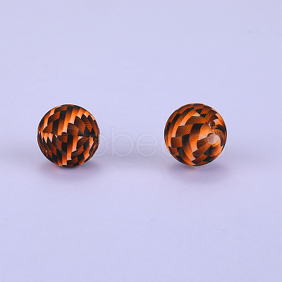 Printed Round Silicone Focal Beads SI-JX0056A-207-1