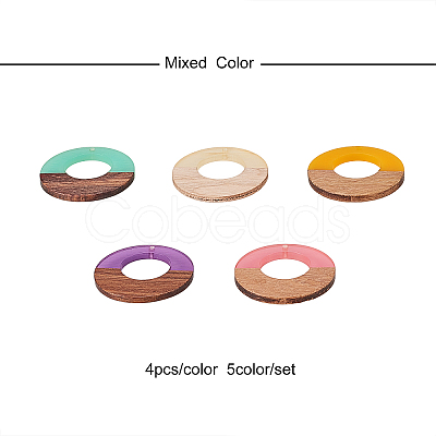 Resin & Wood Pendants RESI-CJ0002-01-1