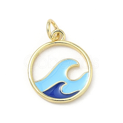 Brass Enamel Pendants KK-H255-21G-1
