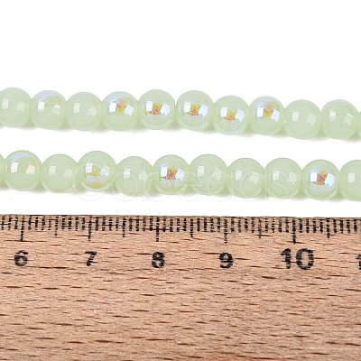 Electroplate Imitation Jade Glass Beads Strands EGLA-Q132-6MM-01B-07-1