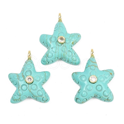Dyed Synthetic Turquoise Pendants G-H353-01G-01-1